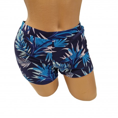 Costum de baie Marina blue, imprimeu, 2 piese, rochita cu boxeri