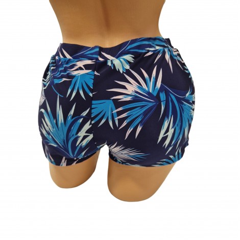 Costum de baie Marina blue, imprimeu, 2 piese, rochita cu boxeri Costum de baie Marina blue, imprimeu, 2 piese, rochita cu boxeri