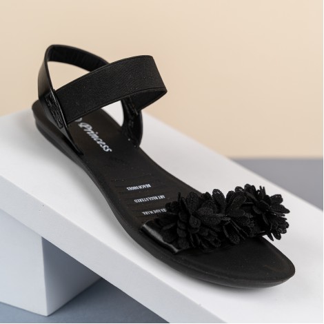 Sandale Flower black