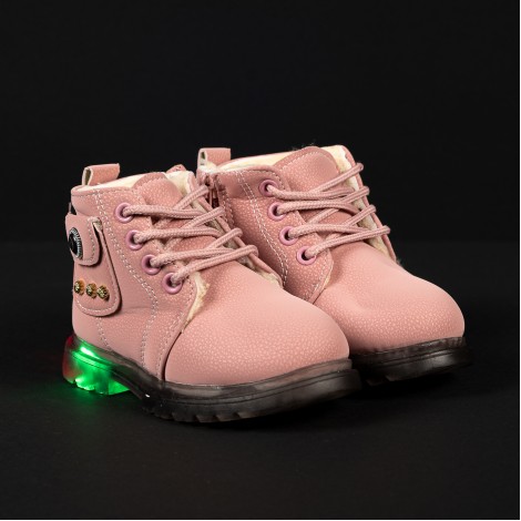 Ghete cu luminite Sansa pink imblanite
