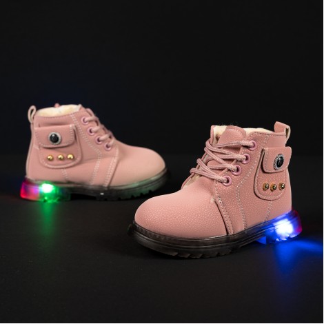 Ghete cu luminite Sansa pink imblanite