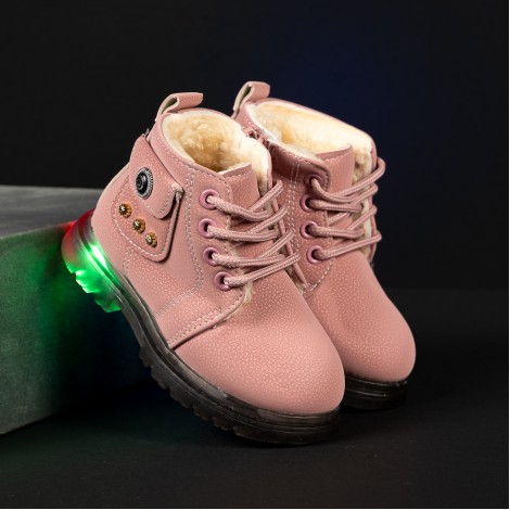Ghete cu luminite Sansa pink imblanite