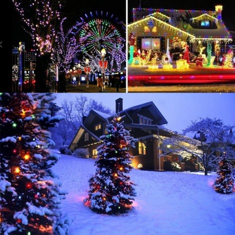 Instalatie de brad, 100 led-uri , 7 metri, 8 jocuri lumini, multicolor 