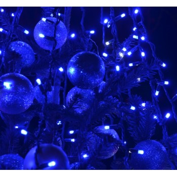 Instalatie de brad, 100 led-uri , 9 metri, 8 jocuri lumini, albastru