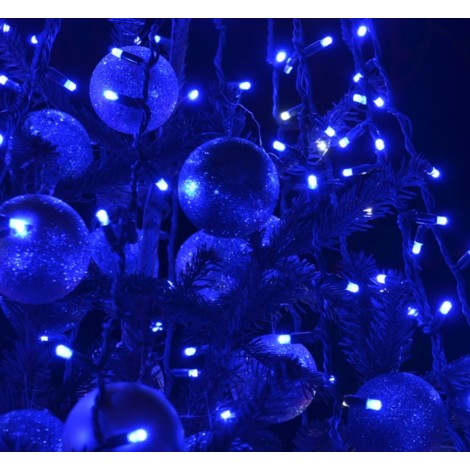 Instalatie de brad, 100 led-uri , 9 metri, 8 jocuri lumini, albastru