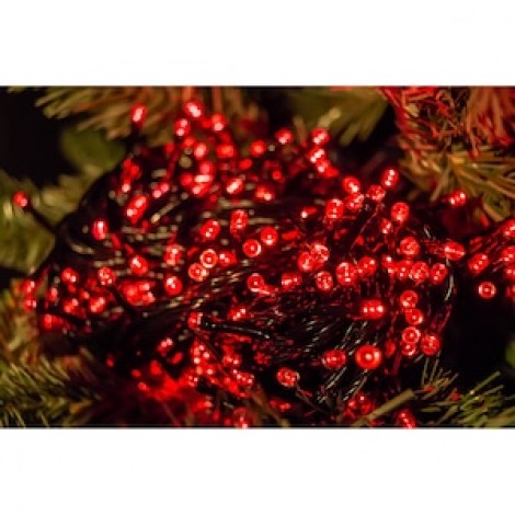 Instalatie de brad, 100 led-uri , 6 metri, 8 jocuri lumini, rosu