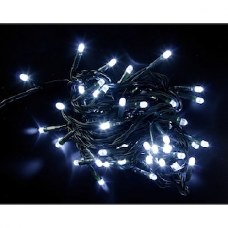 Instalatie de brad, 100 led-uri , 8 jocuri lumini, alb rece 