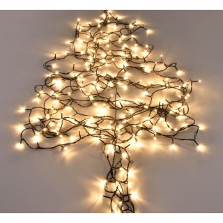 Instalatie de brad, 100 led-uri , 8 jocuri lumini, alb cald