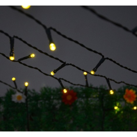 Instalatie de brad, 100 led-uri , 8 jocuri lumini, alb cald