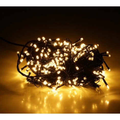 Instalatie de brad, 100 led-uri , 8 jocuri lumini, alb cald