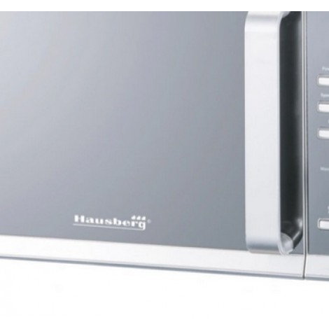 Cuptor cu microunde Hausberg HB-8009, 1400 W, 25 L, 6 trepte putere, timer, iluminare interioara, Argintiu