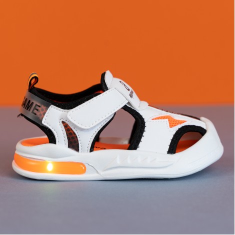 Sandale Sasha orange, cu luminite
