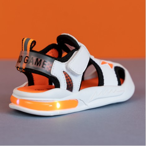 Sandale Sasha orange, cu luminite