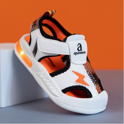 Sandale Sasha orange, cu luminite