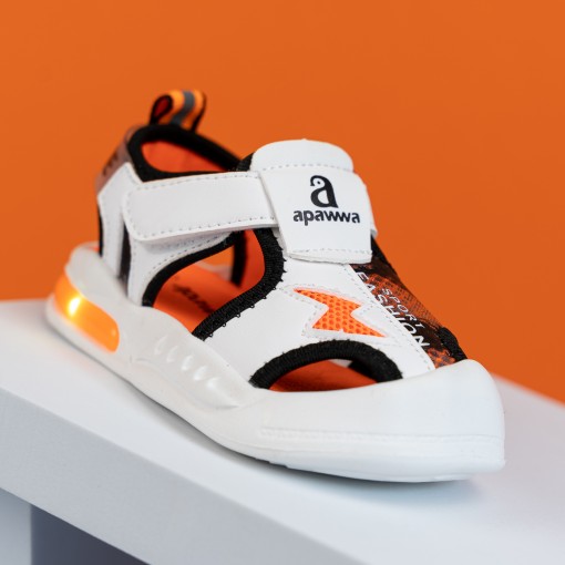 Sandale Sasha orange, cu luminite