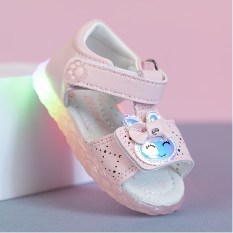 Sandale Flavi Roz cu luminite Sandale Flavi Roz cu luminite