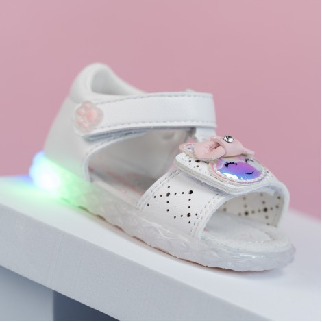 Sandale Flavi albe cu luminite Sandale Flavi albe cu luminite
