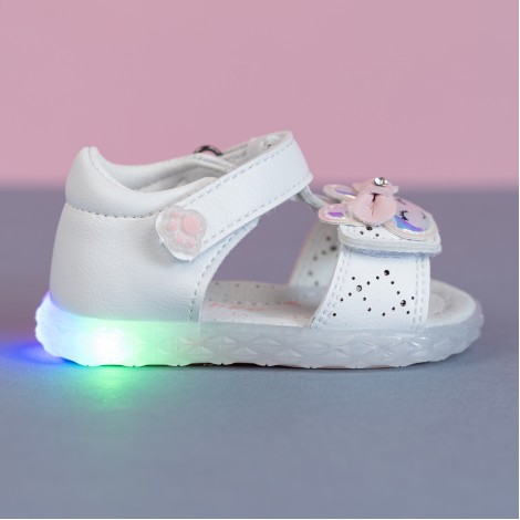 Sandale Flavi albe cu luminite Sandale Flavi albe cu luminite