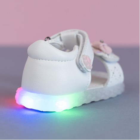 Sandale Flavi albe cu luminite Sandale Flavi albe cu luminite
