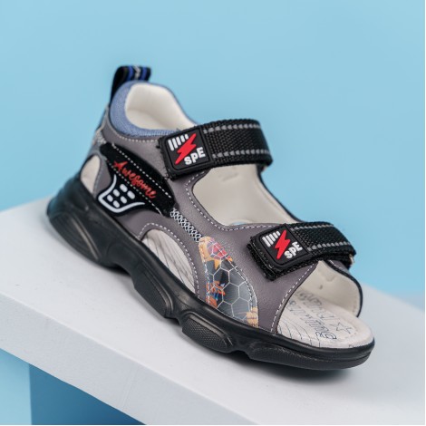 Sandale Actor gri, latime ajustabila