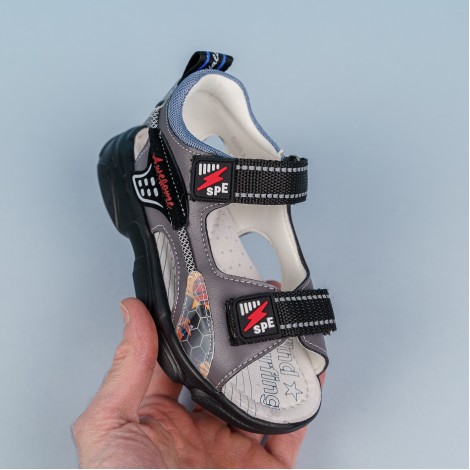 Sandale Actor gri, latime ajustabila