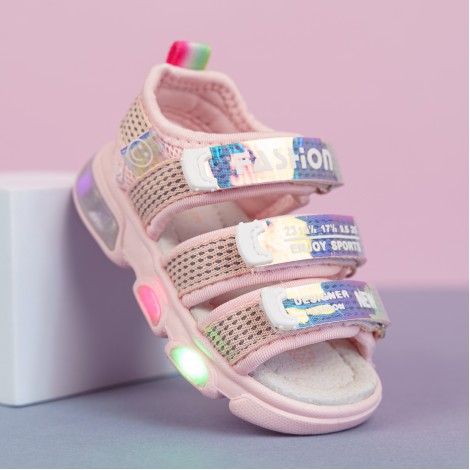 Sandale Abir Roz cu luminite Sandale Abir Roz cu luminite
