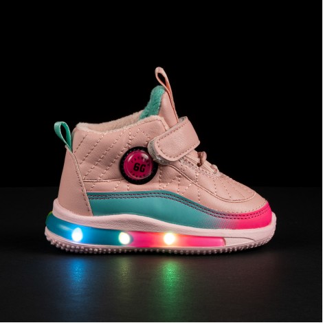 Pantofi Sport cu luminite Olso roz imblaniti