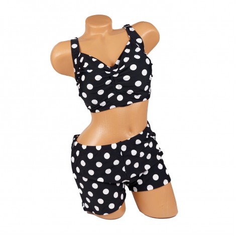 Costum de baie Valeria, negru, 2 piese cu boxeri