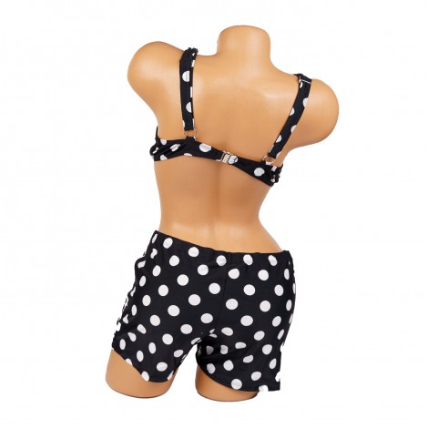 Costum de baie Valeria, negru, 2 piese cu boxeri