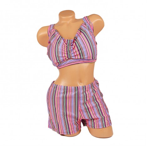 Costum de baie Petra, roz, 2 piese cu boxeri