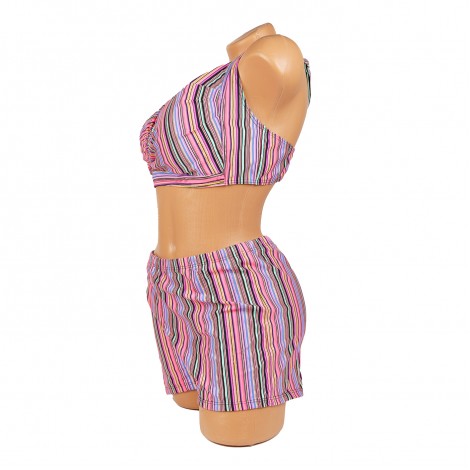 Costum de baie Petra, roz, 2 piese cu boxeri