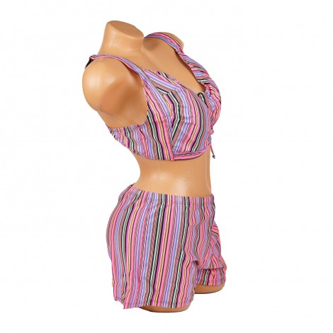 Costum de baie Petra, roz, 2 piese cu boxeri