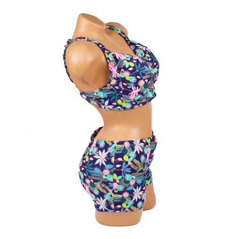 Costum de baie Renata, blue, 2 piese cu boxeri