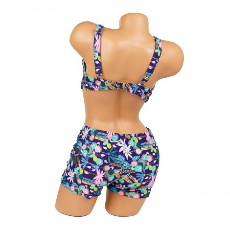 Costum de baie Renata, blue, 2 piese cu boxeri