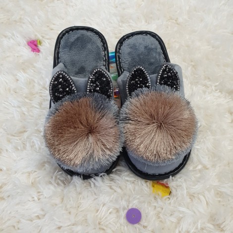 Papuci de casa bunny gri