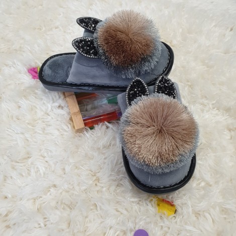 Papuci de casa bunny gri