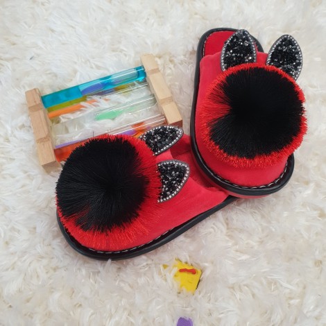 Papuci de casa bunny rosii Papuci de casa bunny rosii