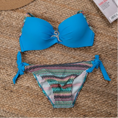 Costum de baie Antonia, albastru, 2 piese