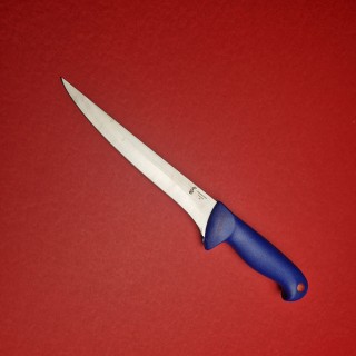 Cutit macelarie Gama Injunghiat 34cm, lama 19cm otel inox, maner aderent albastru FeroCut