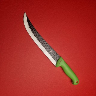 Cutit macelarie bucatar 39cm, lama 24cm fier forjat, maner abs verde FeroCut