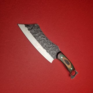 Cutit macelarie tip maceta/satar 30cm, lama 17cm fier forjat, maner lemn FeroCut