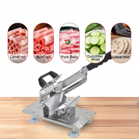 Feliator manual carne congelata, grosime de taiere reglabila, otel inoxidabil