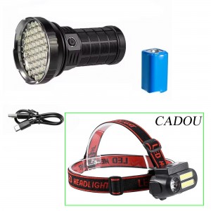 Lanterna reincarcabila Q-ST49 55 LED-uri, 8000 lm, 8000mAh + Cadou Lanterna cap LED + 2COB