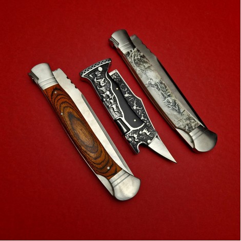 Set HOBBY briceag camping, 3 piese, lama otel inox, diverse modele, PACK