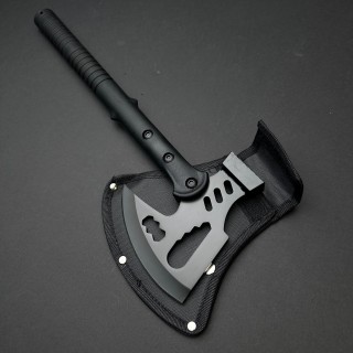 Topor camping si drumetii 40cm, lama otel inoxidabil, diverse functii