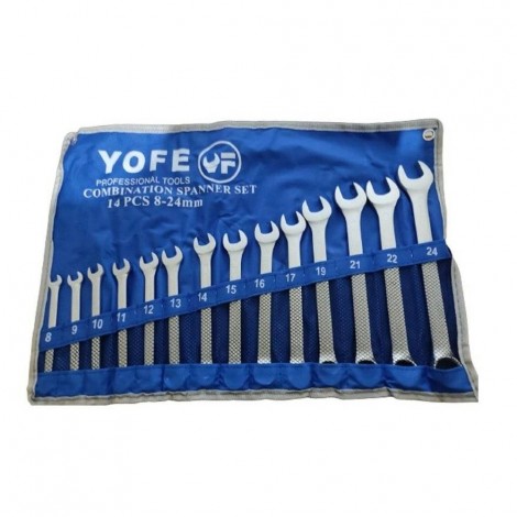 Set chei combinate fixe si inelare Yofe, 14 piese, 8 - 24 mm