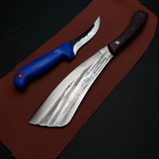 Maceta Gama Gladiator, 36cm, lama curbata forjata, maner lemn maro + Cadou Cutit filetat 26cm, mct1 a4 FeroCut