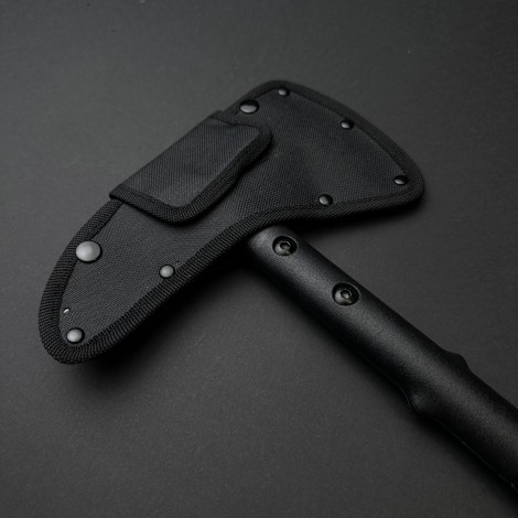 Toporisca tactica, 38 cm, otel, maner anti-alunecare, negru FeroCut