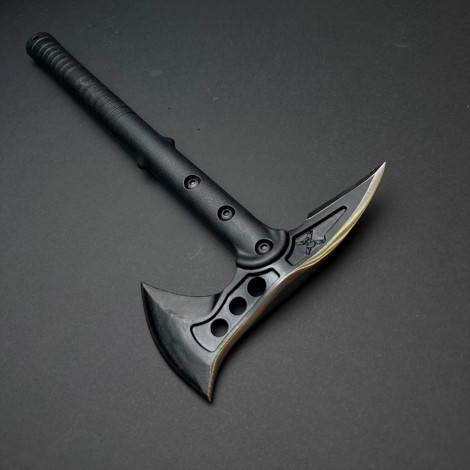 Toporisca tactica, 38 cm, otel, maner anti-alunecare, negru FeroCut