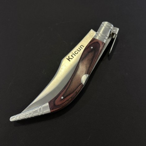 Briceag camping Bandolera 38cm, lama otel inox, maner lemn FR19